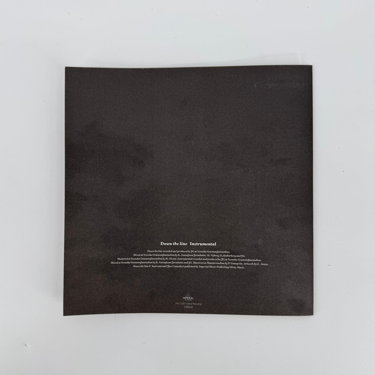 Down The Line 7" Vinyl Single (Original Pressing From 2007)