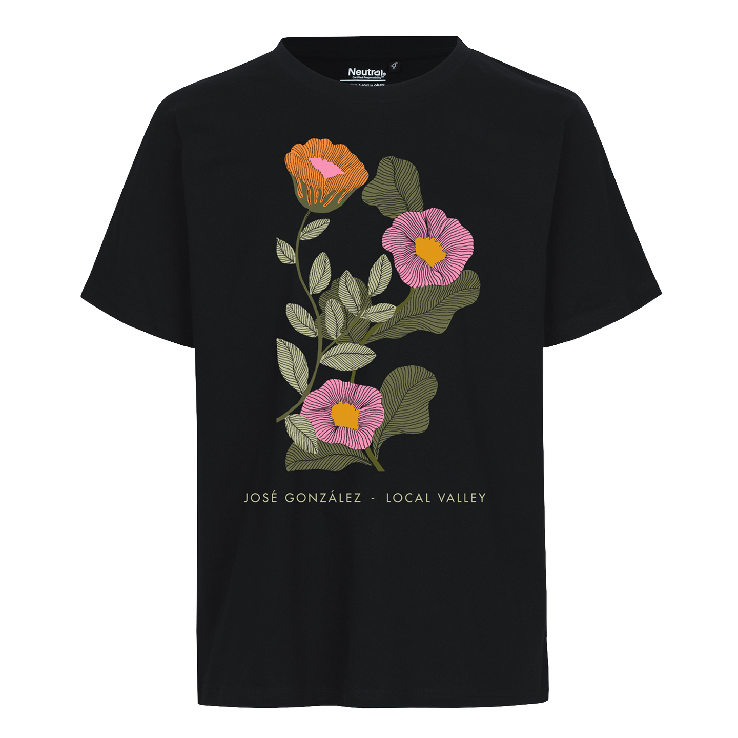Flowers T-shirt Black